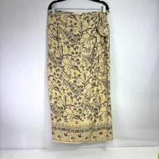NWT Field Manor Floral Beige Maxi Wrap Skirt Size 10