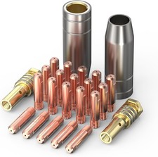 24Pcs 14AK Torch Kit .030&.035 Tips Nozzle Gas Diffuser for MB15 14AK Welder