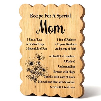 LemonRoad Mothers Day 13''L x 8.7''W, natural Bamboo Color with Floral Print 