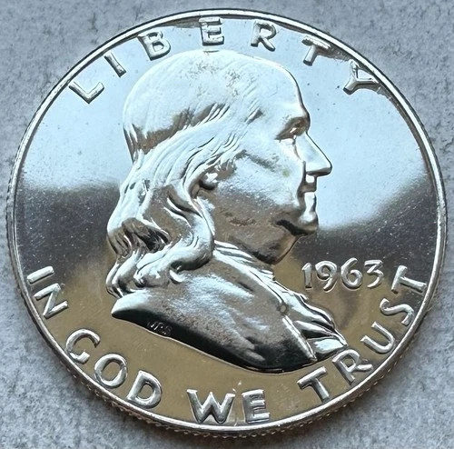 1963 Proof Franklin Half Dollar 90% Silver-INV#8346