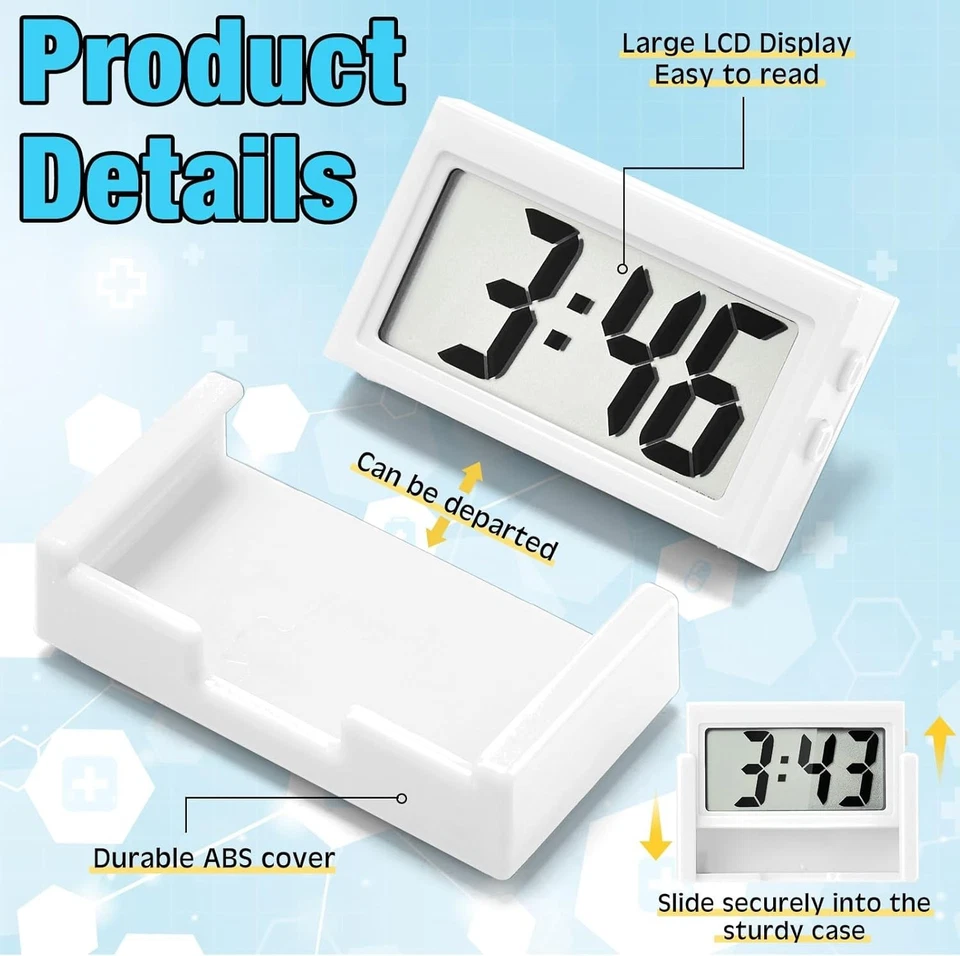 3 Pcs Mini Digital Clock Small Magnetic Digital Clock Stick on Battery Operated - Image 2 of 4