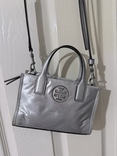 Tory Burch Silver Mini Tote Bag | Crossbody Strap