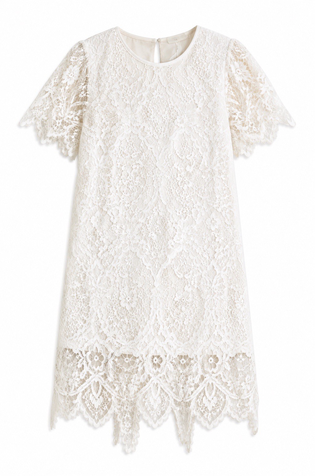 Snider Palm White Lace Tunic Dress Size L NWT High Low Hem $525 USA Made