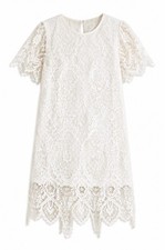 Snider Palm White Lace Tunic Dress Size L NWT High Low Hem $525 USA Made
