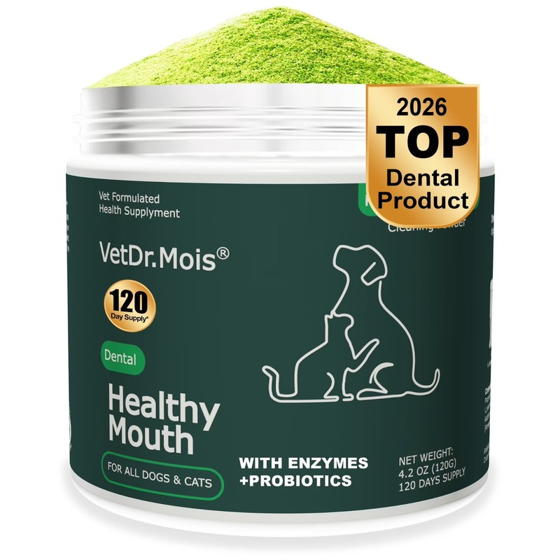Dr.Mois Dog Teeth Cleaning Powder, Dental Plaque & Tartar Remover 120g