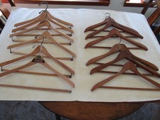 VTG Lot 12 Heavy Duty Wood Hangers 6 Wish bone 6 pant Bar