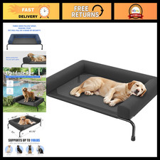 Elevated Dog Bed for Large Dogs with Bolsters - Comfortable Durable, Black