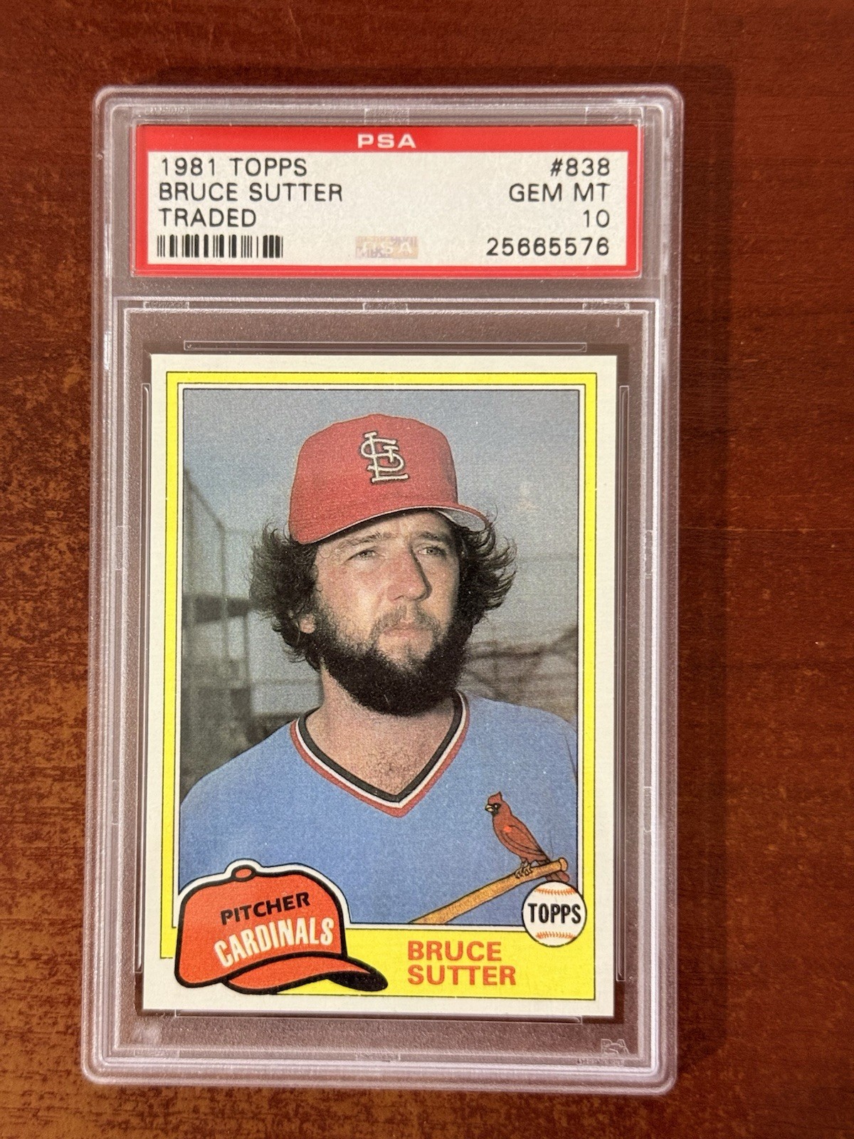 1981 Topps Bruce Sutter Traded #838 St. Louis Cardinals PSA 10