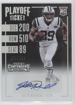 2016 Panini Contenders Playoff Ticket 160/199 Jalin Marshall Rookie Auto RC 2r7