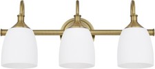 3-Light Champagne Bronze Vanity Light Fixture for Bathroom Living Room Hallway
