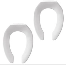 Bemis 1955CT Commercial Heavy Duty Open Front Toilet Seat Plastic 2pk White