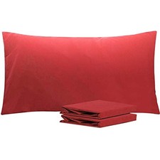 King Pillowcase Set - 2 Pack Brushed Microfiber King 20" x 36" Wine Red
