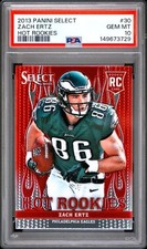 Graded 2013 Panini Select Zach Ertz #30 Hot Rookies Rookie RC Card PSA 10 Mint. rookie card picture