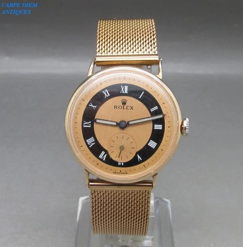 VINTAGE GENTS ROLEX 33mm 15JWL M/W G/P REFURBISHED 'MARRIAGE' WRISTWATCH c1940'S