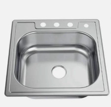Glacier Bay 25" Drop-In Single Bowl Stainless Steel Kitchen Sink 4-Hole