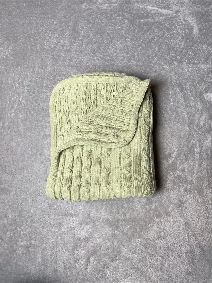 Suéter tejido con cable verde claro manta bebé rayas seguridad suave Lovey 30"x40" Foto 2 de 4