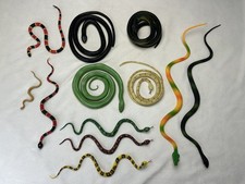 Lot of 12 Various Sized Rubber Toy Snakes
