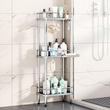 Standing Corner Shower Caddy - 3 Tier Corner Shower Organizer with Soap Holde...
