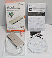 j5create USB-C Dual HDMI Mini Laptop Dock Ethernet/USB 3.1 HUB/PD2.0 JCD381