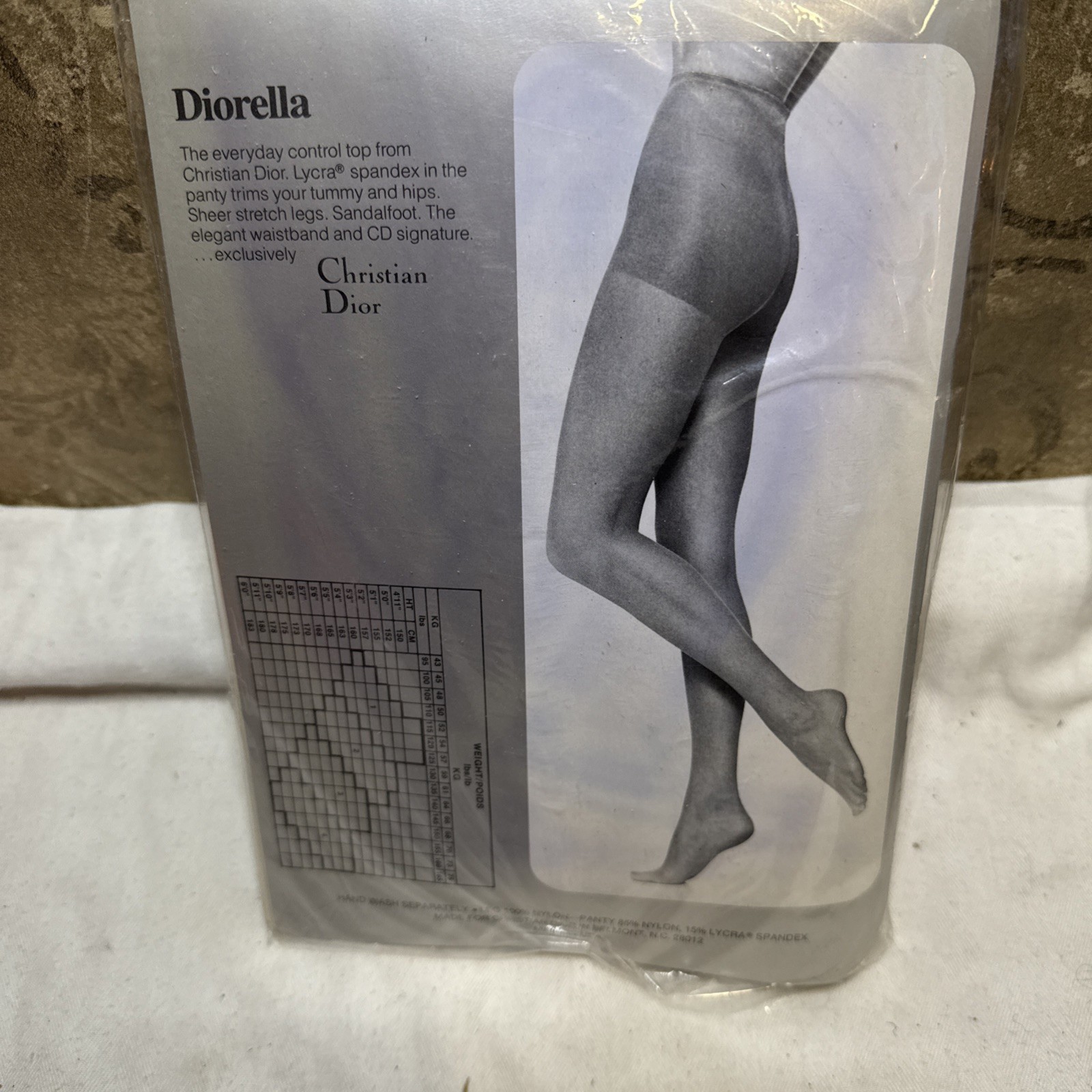 NOS Christian Dior Control Top Sandalfoot Sheer Leg #4419 Diorella Navy Size 2 thumbnail 2