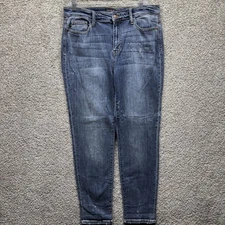 Judy Blue Jeans Womens 13/31 Blue Boyfriend Fit Stretch Paint Splatter JB82346DK