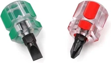 2PCS Transparent Handle Metal Screw Driver Kit Set Mini Small Portable Radish He