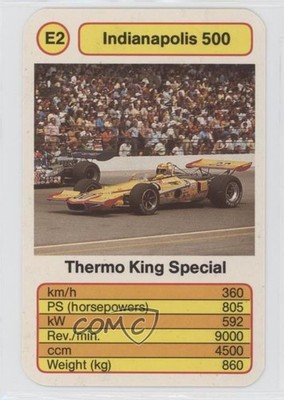 1986 Ace Trumps Indianapolis 500 Thermo King Special #E2 1p1