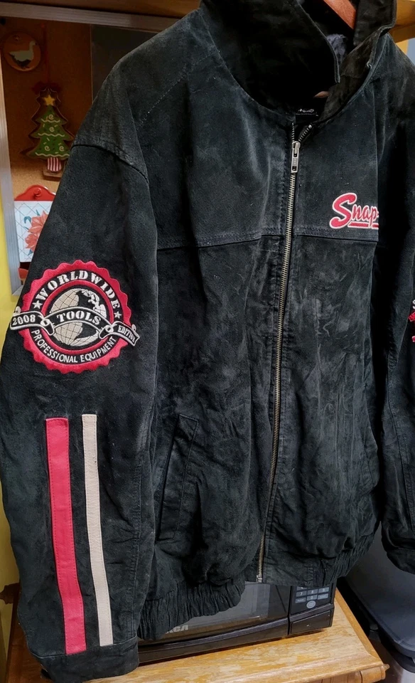 Snap-On Tools Black Suede Leather Jacket 2008 Tools Edition Men's XL Nice - Image 4 of 4