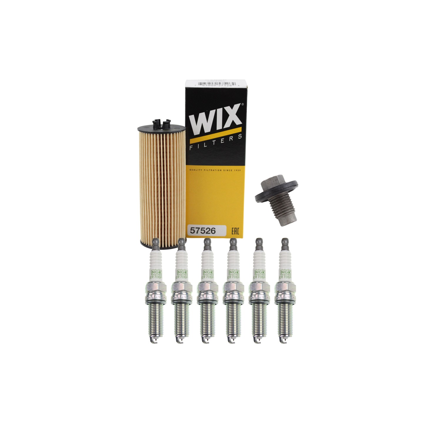 Wix Engine Oil Filter  NGK 6 Spark Plugs kit for Durango Grand Cherokee 3.6L V6