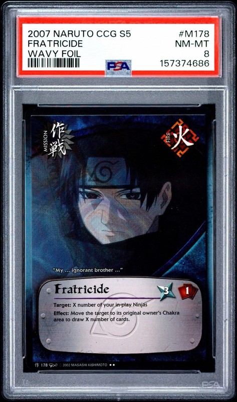 2007 NARUTO CCG SERIES 5: DREAM LEGACY FRATRICIDE WAVY FOIL #M178 PSA 8 POP 1