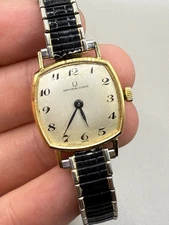 RARE ATQ Universal Geneve 18k Yellow Gold Cushion Case Unisex Manual Watch RUNS