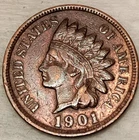 1901 Indian Head Cent Penny 1C - F/VF - #14830