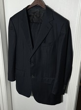 Ermenegildo Zegna Couture Suit Dark Blue Striped Wool Mens 52 / 42R W 31x29 