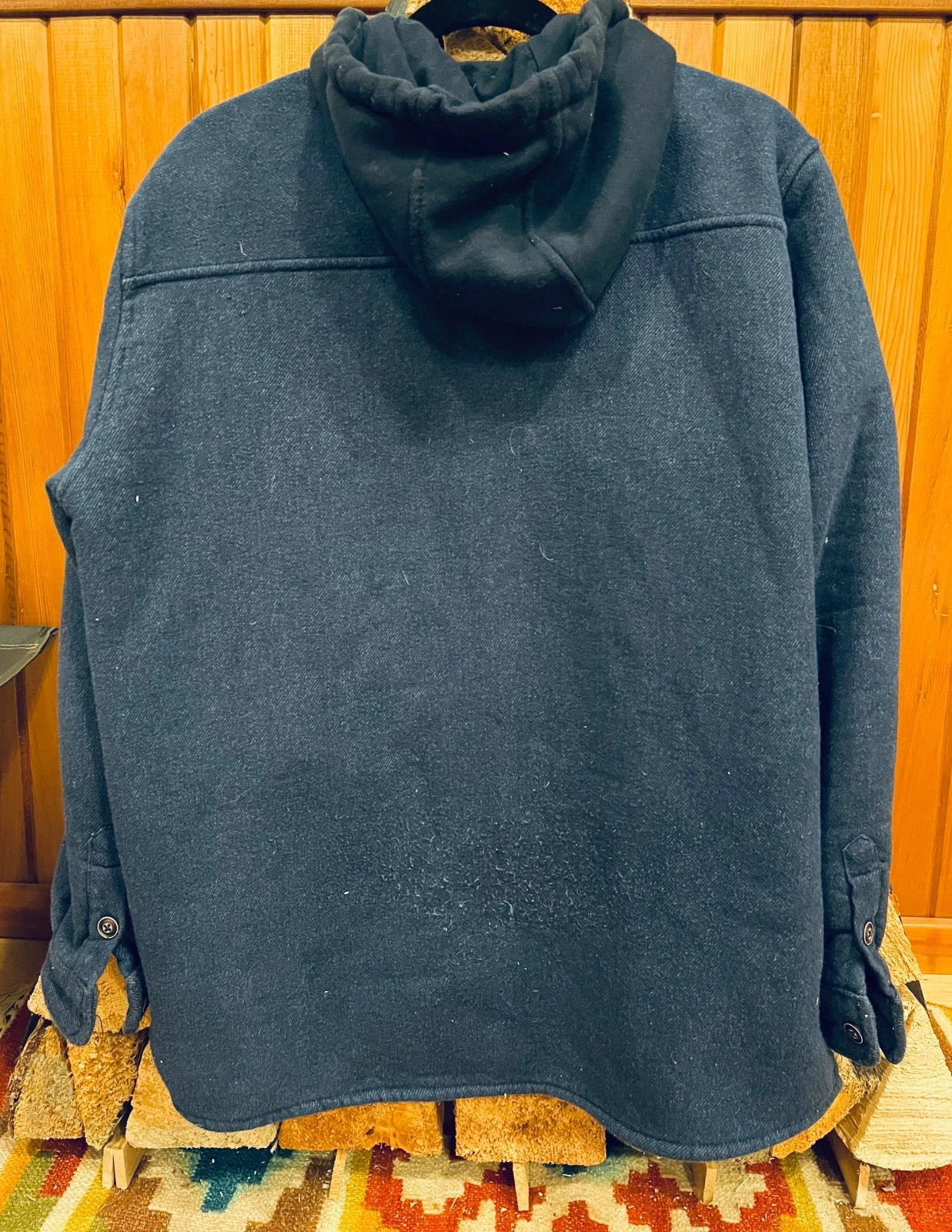 mens vintage quiksilver sherpa lined hooded flannel medium - product detail image 4