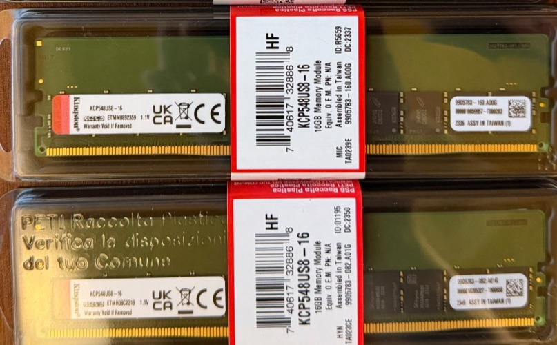 Kingston 2x 16GB (32gb total) DDR5 4800MT/s Non-ECC Unbuffered 