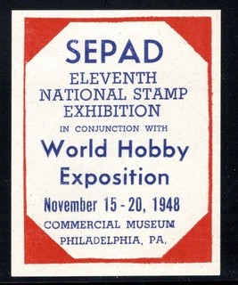 Philadelphia Pa. 1948 "SEPAD" stamp show label MNH