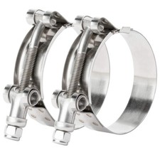 2 Pcs 4 Inch Stainless Steel T Bolt Clamp Turbo Intake Silicone Hose Clamp