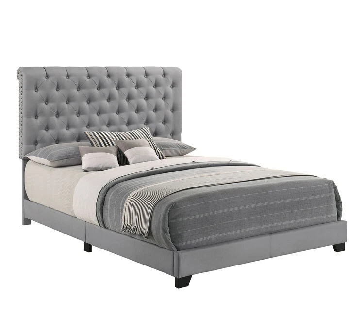 Conjunto de Cama Estofada Homelegance Kinsley Cabeceira - Queen - Cinza - Imagem 3 de 3