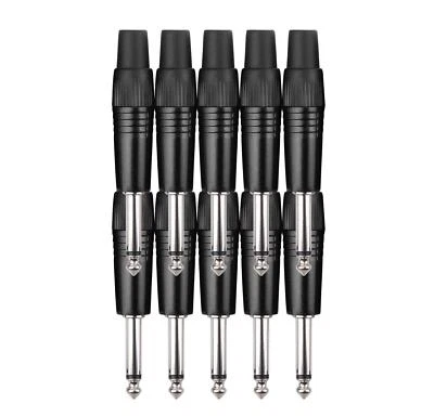 10x Pronomic JPLUG 6,3mm Mono Klinke Stecker Klinkenstecker Stecker Set Black