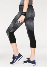 NIKE PRO STAIRSTEP CAPRI TRAINING TIGHTS SIZE XS (865948 010) BLACK/WHITE