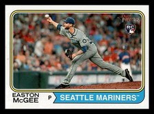 Easton McGee RC 2023 Topps Heritage #178 Rookie Seattle Mariners Centered Mint.
