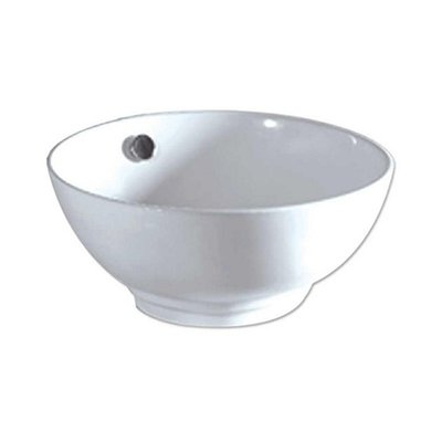 Whitehaus Isabella WHKN1051-WH Top Mount 17'' x 7.5'' Round Vessel Sink, White