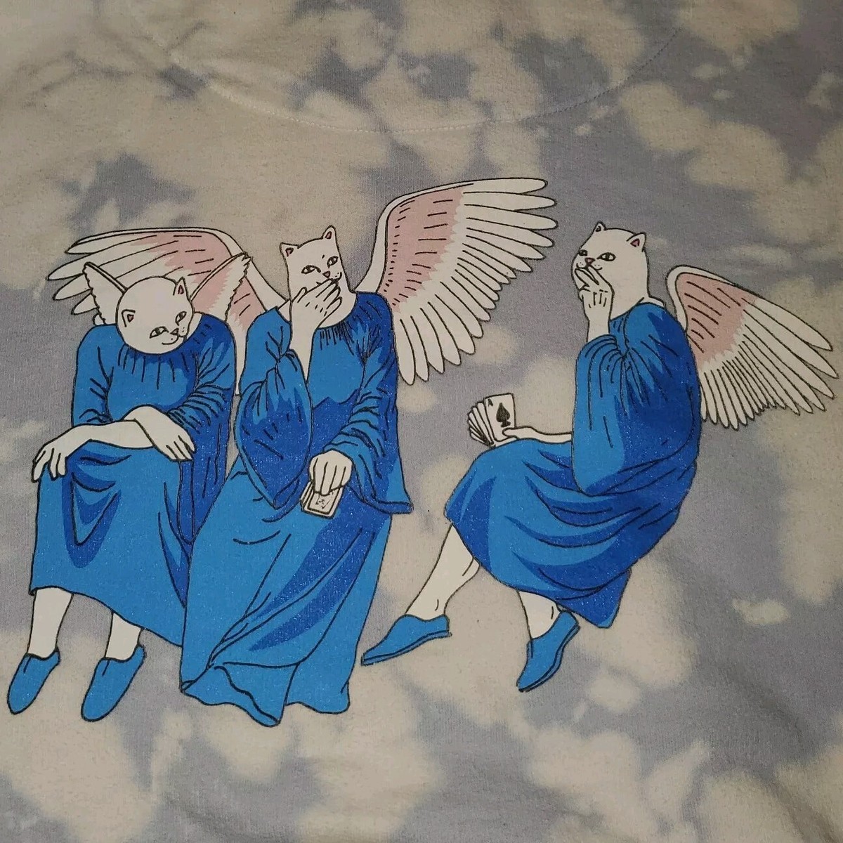 Sz SMALL RipNDip Tie Dye Hoodie Heaven and Hell Cat Angel 