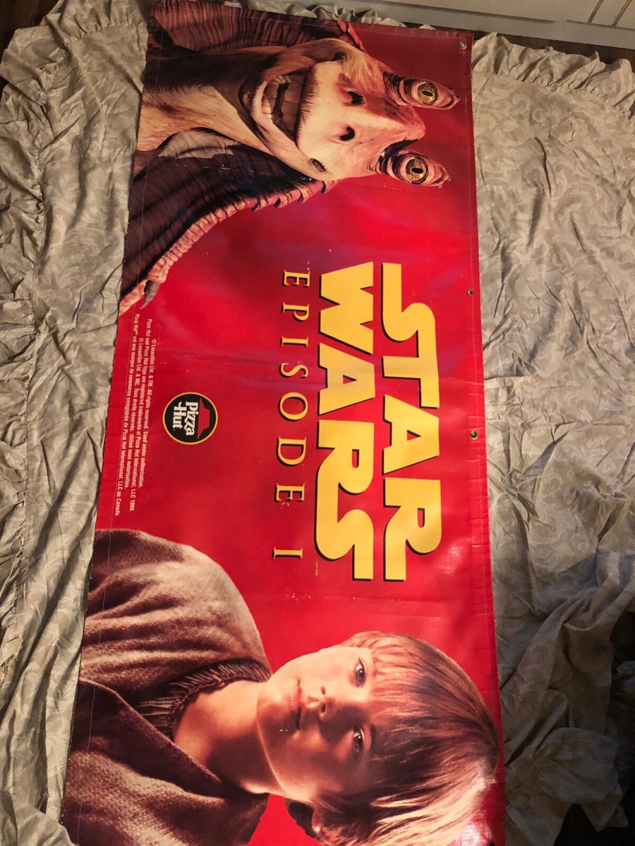 RARE Star Wars Episode 1 Vinyl Banner Pizza Hut Phantom Menace