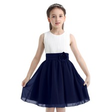 Mädchen Prinzessin Chiffon Blumenmädchenkleid für Brautjungfern Party Kleider