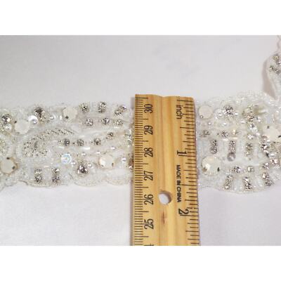 Opalescent beaded bridal belt, beaded bridal belt  display picture 2