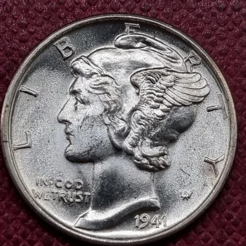 1941 D Mercury Dime 10c High Grade BU FULL BANDS UNCIRCULATED #78140