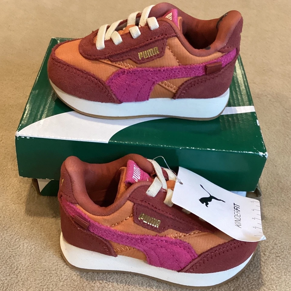 Puma Kids Future Rider TINY AC, US Größe 5C, UK 4, EU 20, Orange, Peach, Hot Pink