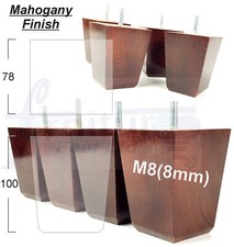 4x Sofa Furniture Legs Soild Wood Chair Feet M8 for Settees Footstool 100mm High