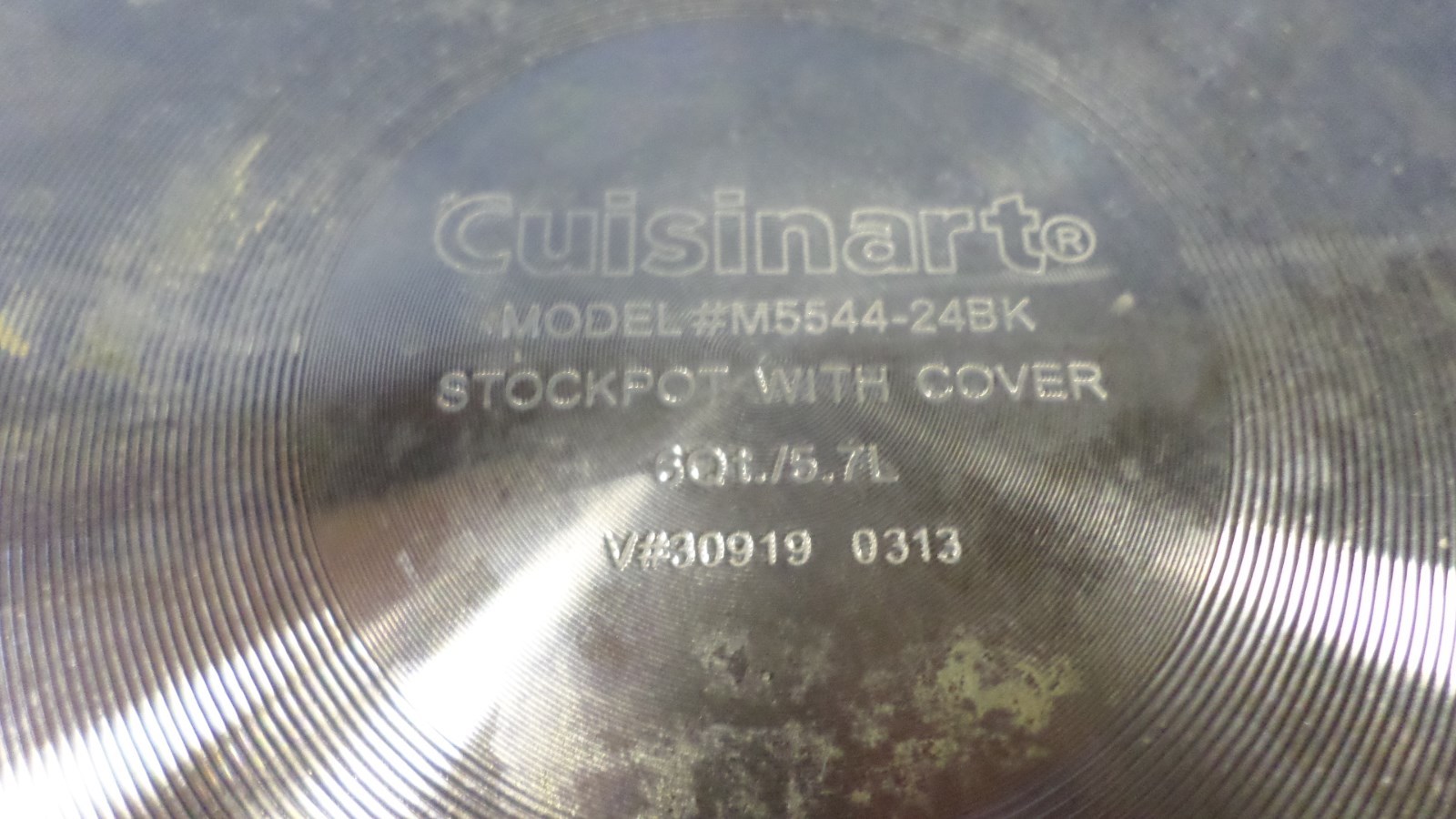 1932MJ Cuisinart 6 Quart Black Stock Pot #M5544-24BK Non Stick NO LID  VGC !